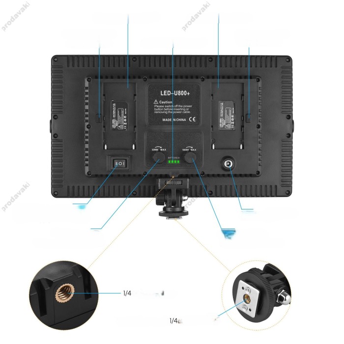 Лампа відеосвітло LED CH U800 29x17 cm 960 Lights 3200K-6500K Remote
