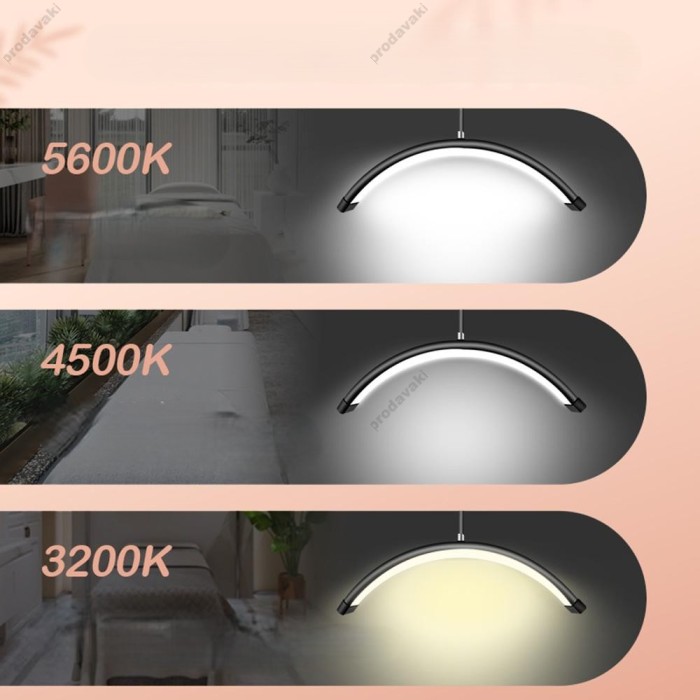 Безтіньова LED лампа CH HD-M6X 36W 58cm у формі півмісяця 3000K-6000K Black