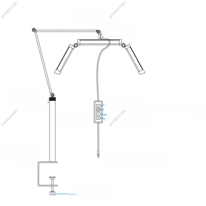 Безтіньова LED лампа CH FZ-20H у формі півмісяця для бьюті майстра 20W 3200-5600K