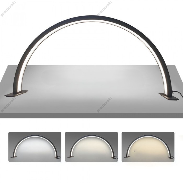 Безтіньова LED CH лампа у формі півмісяця для бьюті майстра 55х27cm 25W Black