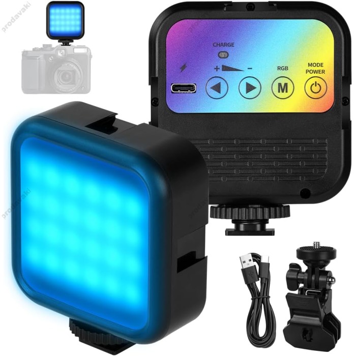 Накамерне відеосвітло LED CH WLR1 RGB 3000K-7000K