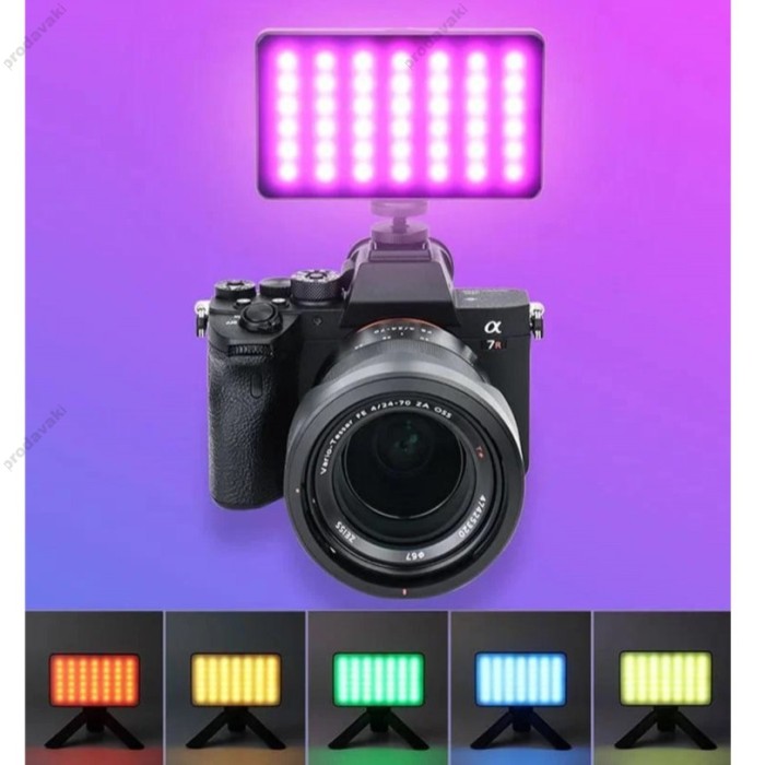 Накамерне відеосвітло LED CH VL-1158 RGB 8W 2700-6500K Black