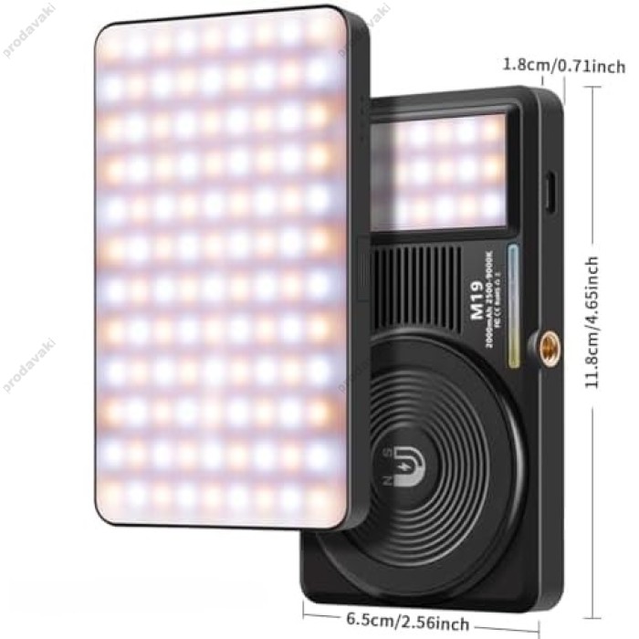 Накамерне відеосвітло LED CH M19 RGB 2500K-9000K