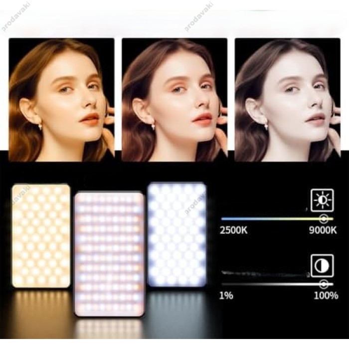 Накамерне відеосвітло LED CH M19 RGB 2500K-9000K
