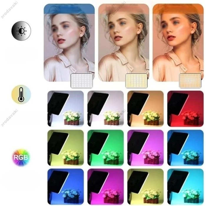 Світлодіодна прямокутна LED лампа RGB CH PM-36 36х25см 