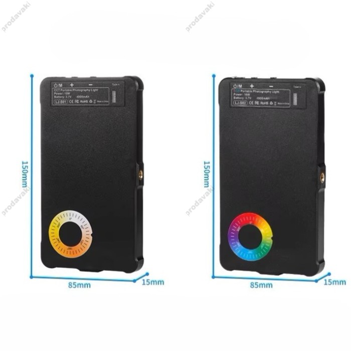 Накамерне відеосвітло LED CH LJ-S02 RGB 4000mAh 3000-6500K