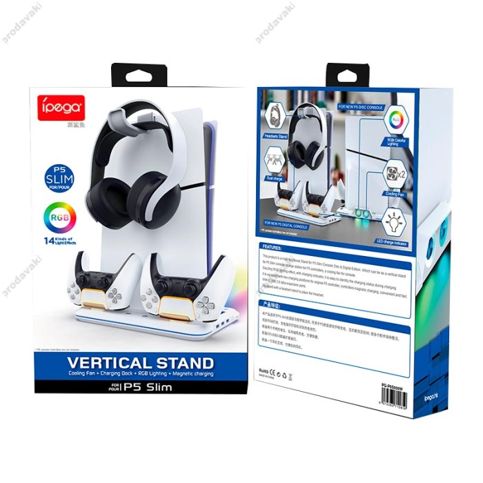 Док-станція Ipega PG-P5S020W Charge stand Slim Disc / Digital for PS5