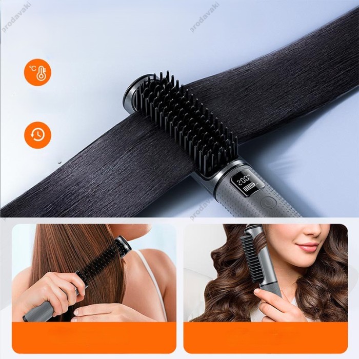Електрична гребінець-випрямляч для волосся HOCO DAR34 Lucky portable straight-curling dual-purpose hair style Grey