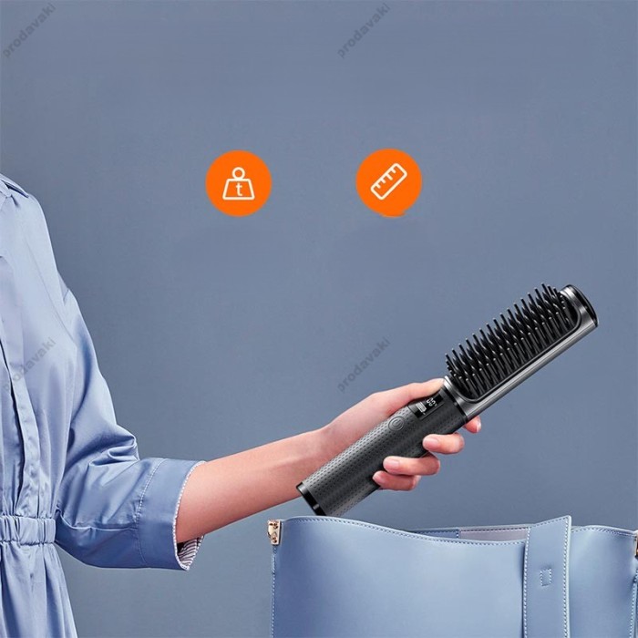 Електрична гребінець-випрямляч для волосся HOCO DAR34 Lucky portable straight-curling dual-purpose hair style Grey