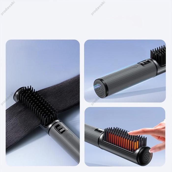 Електрична гребінець-випрямляч для волосся HOCO DAR34 Lucky portable straight-curling dual-purpose hair style Grey