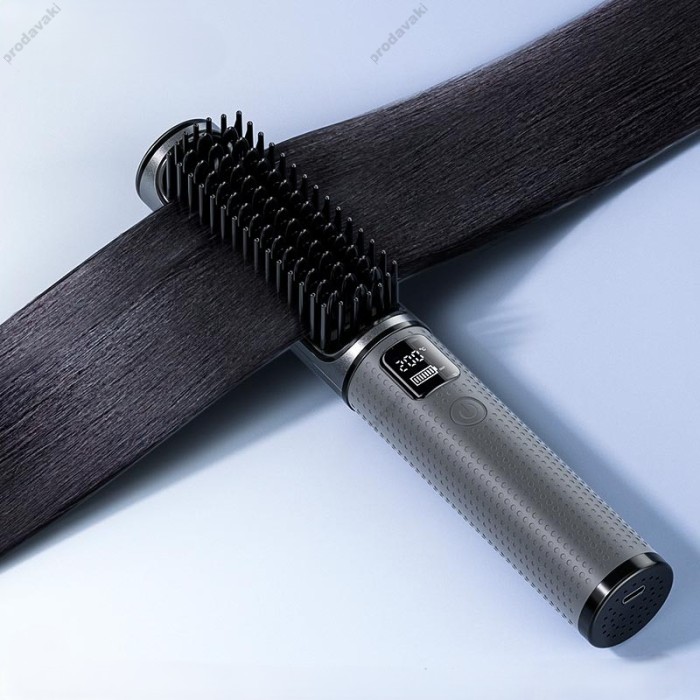 Електрична гребінець-випрямляч для волосся HOCO DAR34 Lucky portable straight-curling dual-purpose hair style Grey