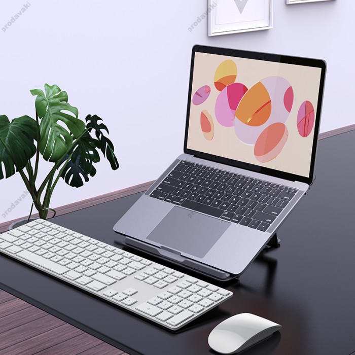 Підставка для ноутбука та MacBook Hoco PH37 Excellent aluminum alloy folding laptop stand Grey