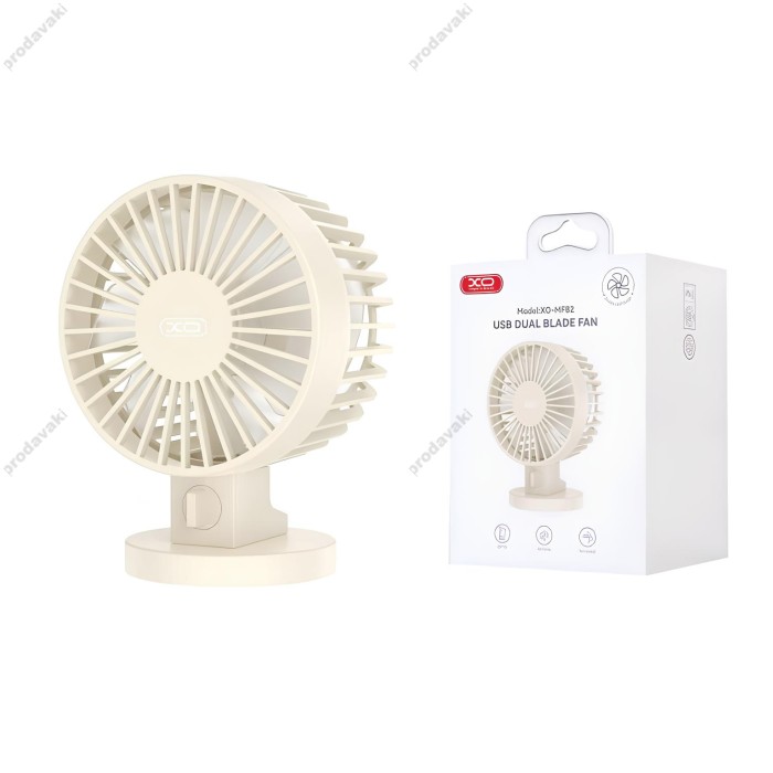 Портативний міні вентилятор XO MF82 Desktop USB Dual Blade Fan Beige