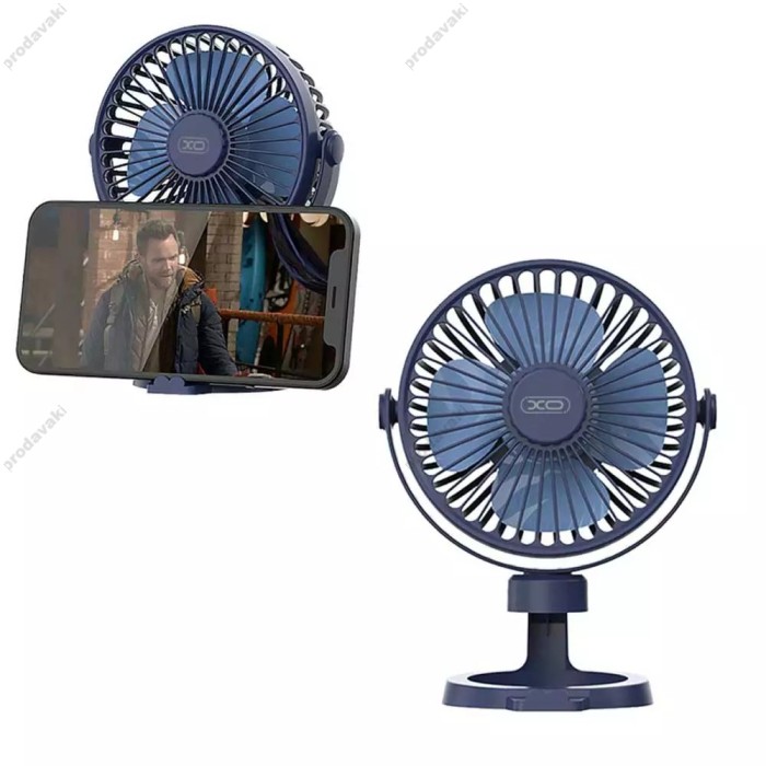 Портативний міні вентилятор XO MF78 desktop/bracket adjustable angl Fan Blue