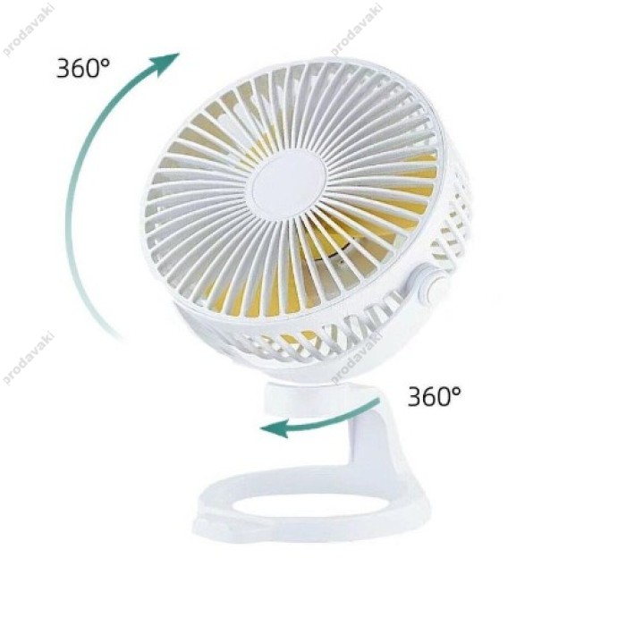 Портативний міні вентилятор XO MF78 desktop/bracket adjustable angl Fan White