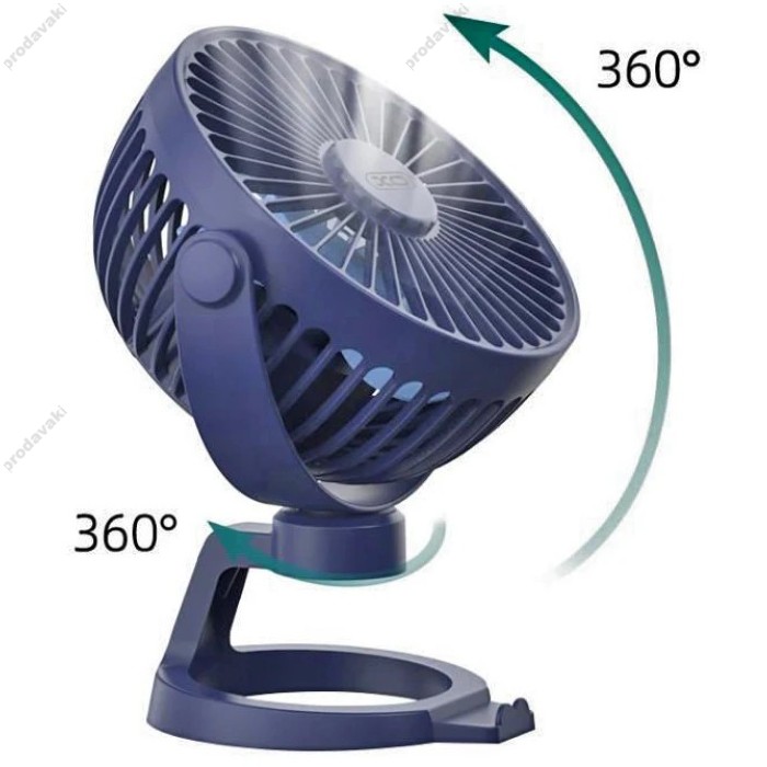 Портативний міні вентилятор XO MF78 desktop/bracket adjustable angl Fan Blue