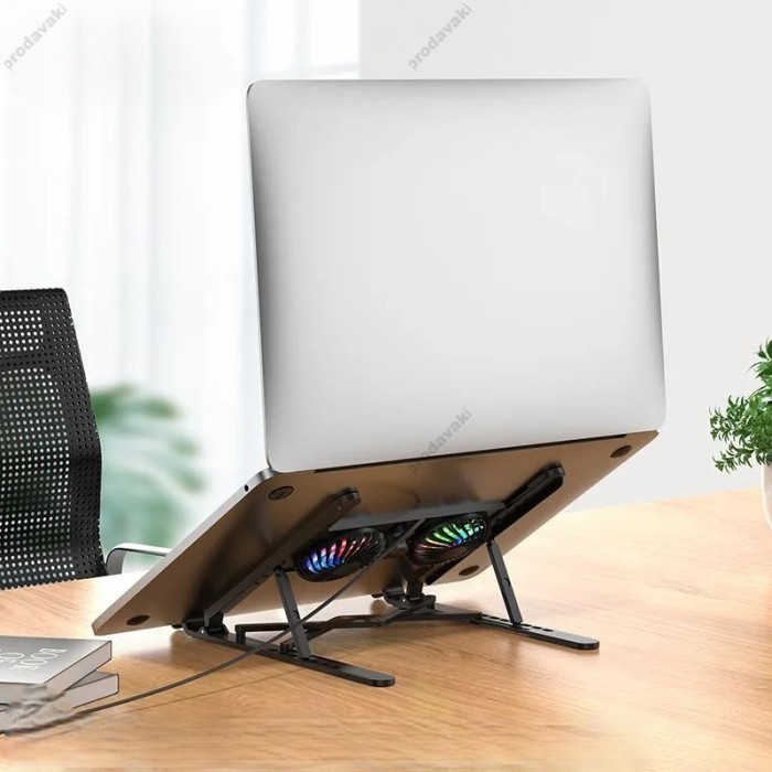 Підставка для ноутбука та MacBook Hoco DH17 Brilliant heat dissipation folding notebook stand Balck