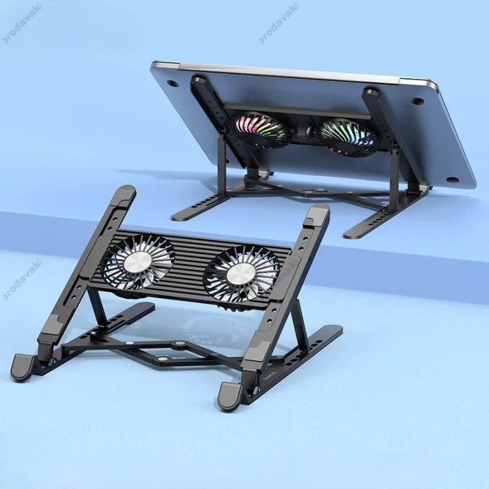 Підставка для ноутбука та MacBook Hoco DH17 Brilliant heat dissipation folding notebook stand Balck