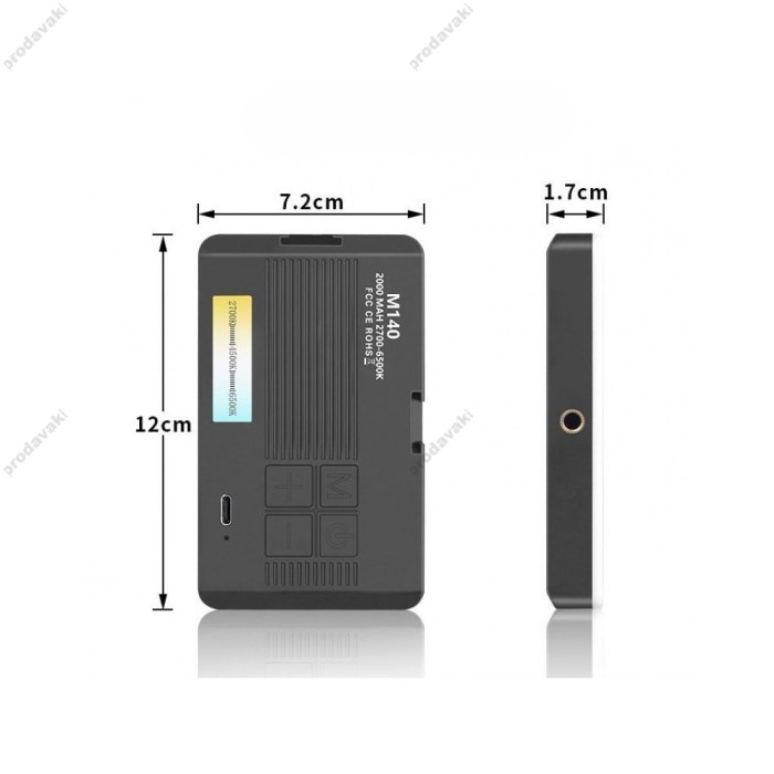 Накамерне відеосвітло LED CH M140 2700K-6500K