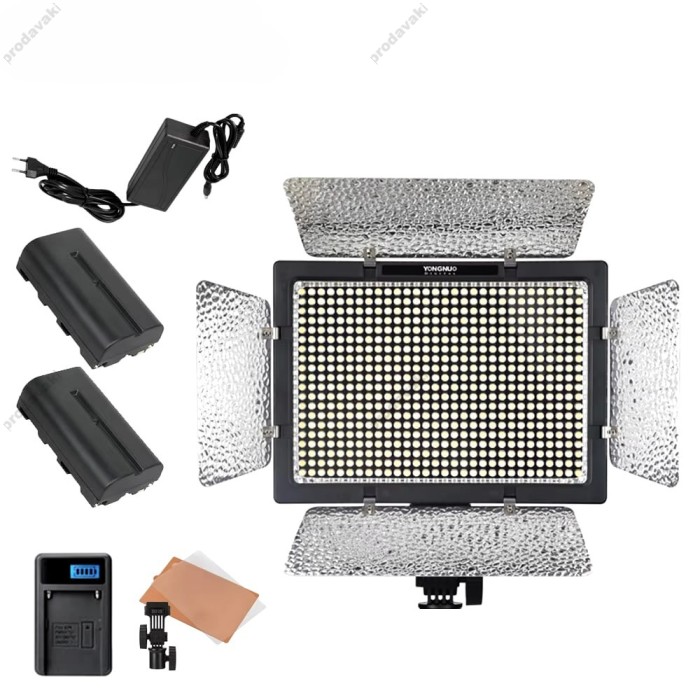 Лампа відеосвітло Yongnuo YN600L II 36W color 3200-5500K Light 600 pcs + 2 AKБ із зарядним пристроєм та 220v