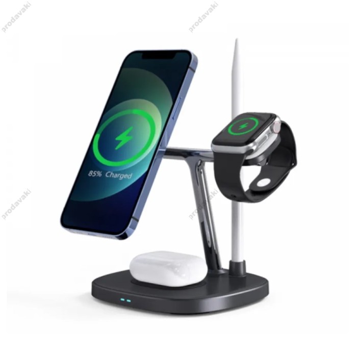 Бездротове ЗУ WiWU M8 4 in 1 Wireless Charger Black