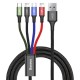 Кабель USB Baseus Rapid Series 4-in-1 Micro USB / Type-C / 2xLightning Cable Black (CA1T4-A01)