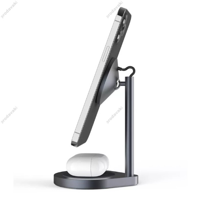 Бездротове ЗУ WiWU X25 Power Air 2 in 1 Wireless Charger Grey