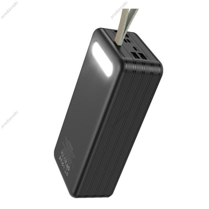 Повербанк портативний акумулятор Power bank Borofone DBT09 with light 60000 mAh Black