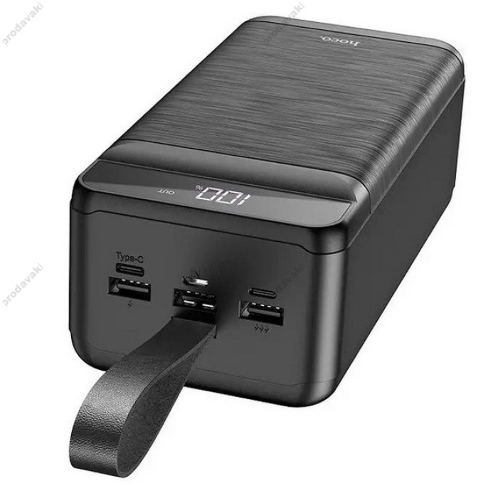 Повербанк портативний акумулятор Power bank Hoco DB31 3USB Type-C Lightning 60000 mAh Black