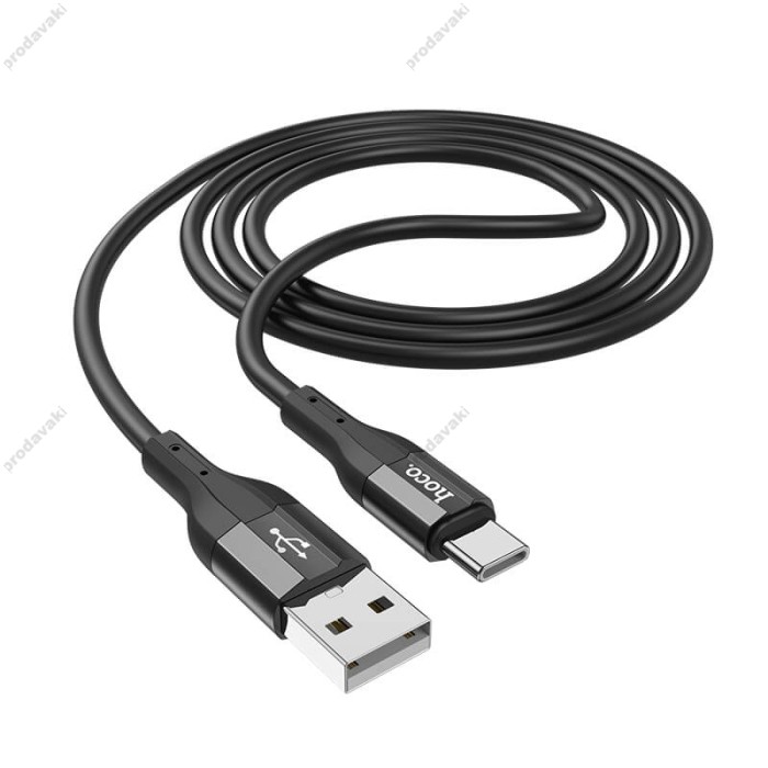 Кабель HOCO X72 Creator silicone charging data cable USB to Type-C 3A 1m Black