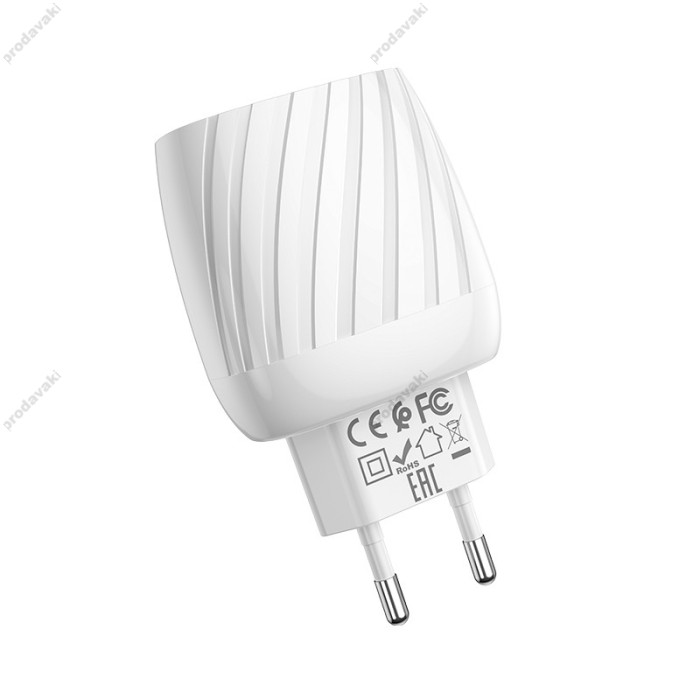 Мережевий зарядний пристрій HOCO C78A Max energy Lightning cable 12W White