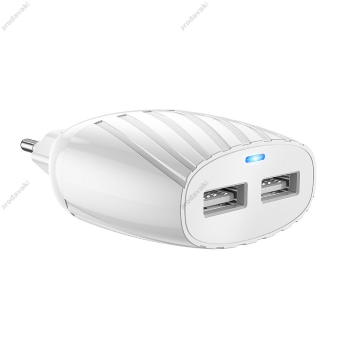 Мережевий зарядний пристрій HOCO C78A Max energy Lightning cable 12W White
