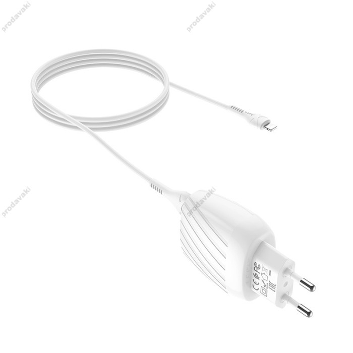 Мережевий зарядний пристрій HOCO C78A Max energy Lightning cable 12W White