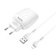 Мережевий зарядний пристрій HOCO C78A Max energy Lightning cable 12W White