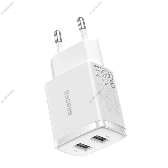 Мережевий зарядний пристрій Baseus Compact Charger 10.5W White CCXJ010202