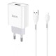 Мережевий зарядний пристрій HOCO C81A Asombroso Lightning cable 10.5 White