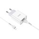 Мережевий зарядний пристрій HOCO C81A Asombroso Lightning cable 10.5 White