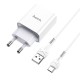 Мережевий зарядний пристрій HOCO C81A Asombroso Type-C cable 10.5 White