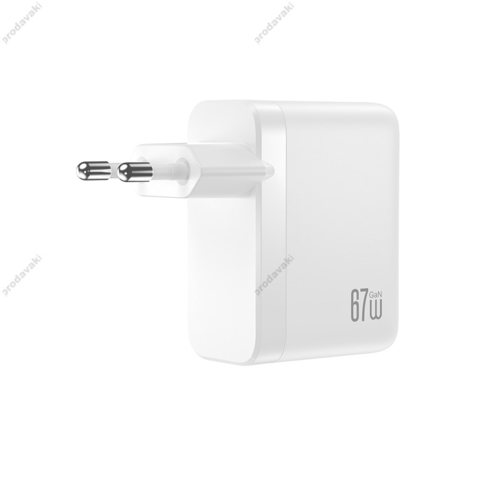 Мережевий зарядний пристрій XO CE39 GaN Fast Charger 67W White