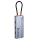 USB-Хаб HOCO HB51 Wow multi-function converter 6в1 Type-C to HDMI +RJ45+PD+3xUSB 3.0 Grey