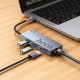 USB-Хаб HOCO HB51 Wow multi-function converter 6в1 Type-C to HDMI +RJ45+PD+3xUSB 3.0 Grey