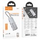 USB-Хаб HOCO HB51 Wow multi-function converter 6в1 Type-C to HDMI +RJ45+PD+3xUSB 3.0 Grey