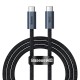 Кабель Baseus Flash Series fast data transmission cable Data Cable Type-C to Type-C 100W 40Gbps 8K 1m Black CASS010014