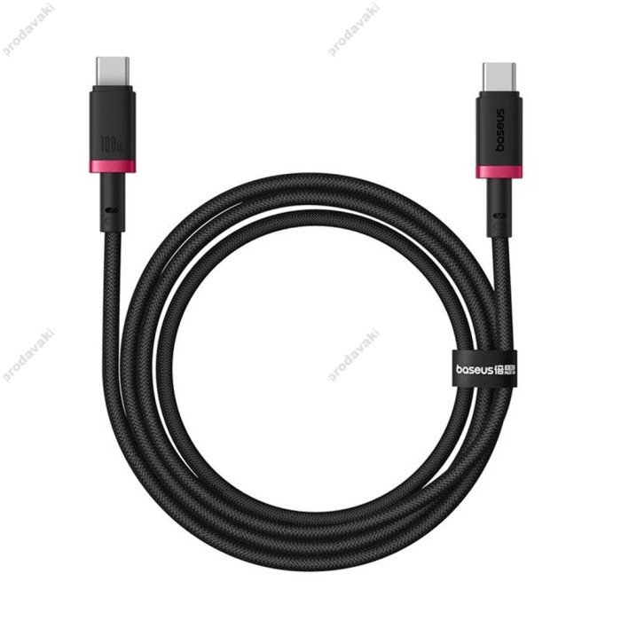 Кабель Baseus Dura Series Type-C to Type-C 100W 5A 1m Black-Red P10377803U01-01