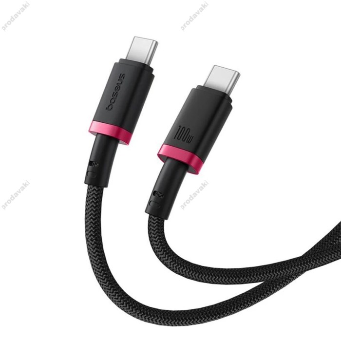 Кабель Baseus Dura Series Type-C to Type-C 100W 5A 1m Black-Red P10377803U01-01