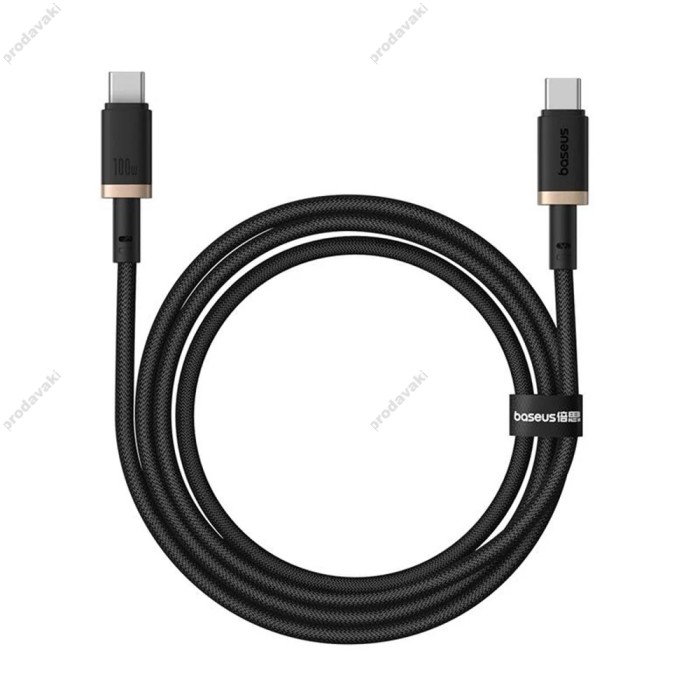 Кабель Baseus Dura Series Type-C to Type-C 100W 5A 1m Black-Gold P10377803U01-00