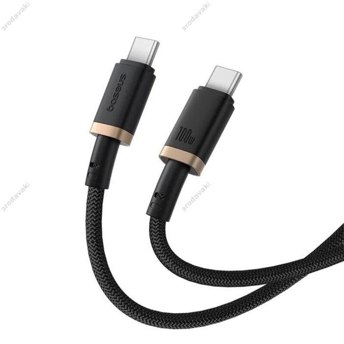 Кабель Baseus Dura Series Type-C to Type-C 100W 5A 1m Black-Gold P10377803U01-00