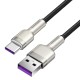 Кабель Baseus Cafule Series Metal  Charging Data Cable USB to Type-C 66W 6A 1m Black CAKF000101