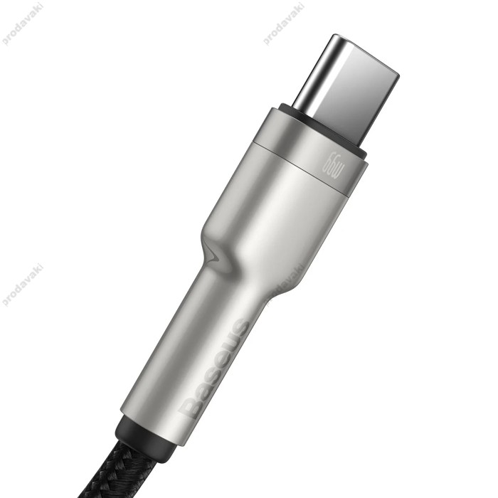 Кабель Baseus Cafule Series Metal  Charging Data Cable USB to Type-C 66W 6A 1m Black CAKF000101