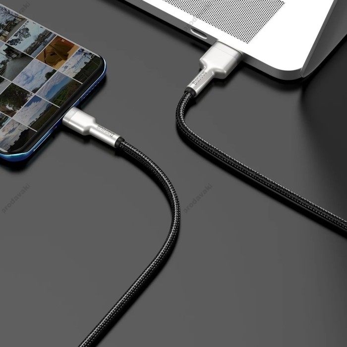 Кабель Baseus Cafule Series Metal  Charging Data Cable USB to Type-C 66W 6A 1m Black CAKF000101
